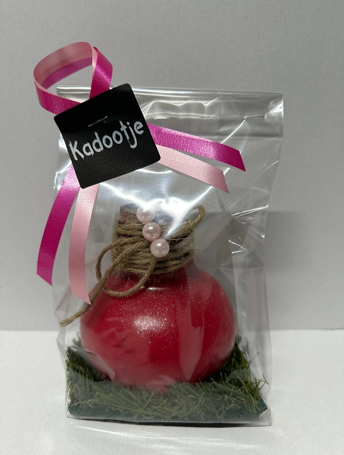 Wachsamaryllis rosa in Geschenkverpackung