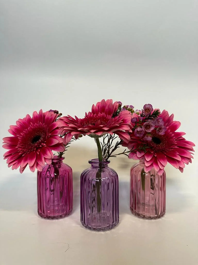 Pretty pink set flesjes paars, lichtroze en donkerroze